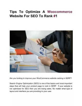 tips to optimize a woocommerce website