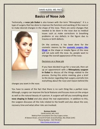 basics of nose job