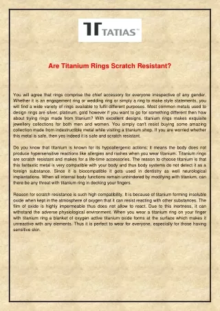 Are Titanium Rings Scratch Resistant?