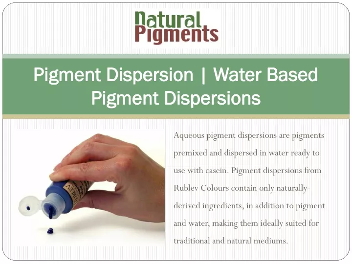 pigment dispersion water based pigment dispersions