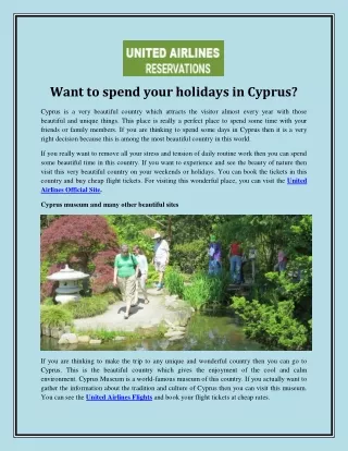 Want to spend your holidays in Cyprus?