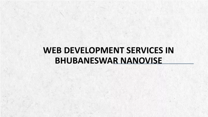web development services in bhubaneswar nanovise