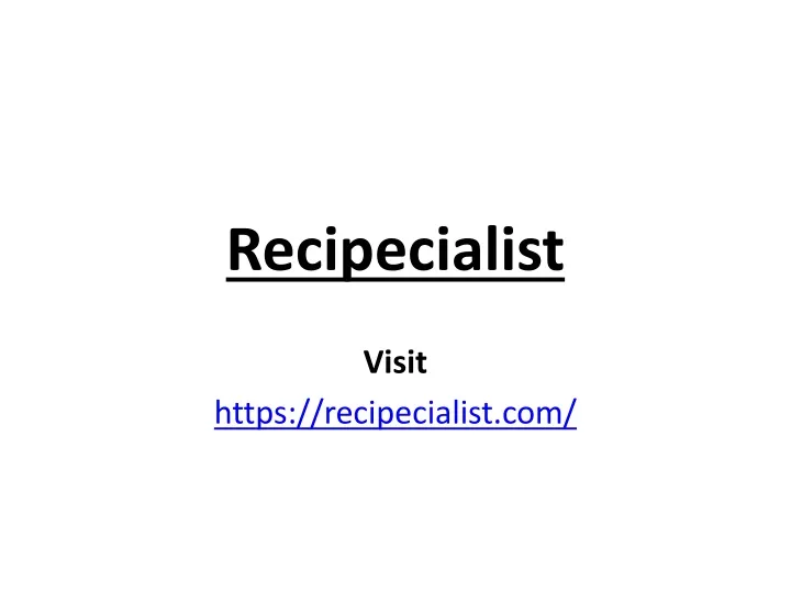 recipecialist