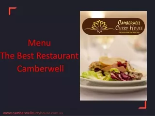 menu the best restaurant camberwell