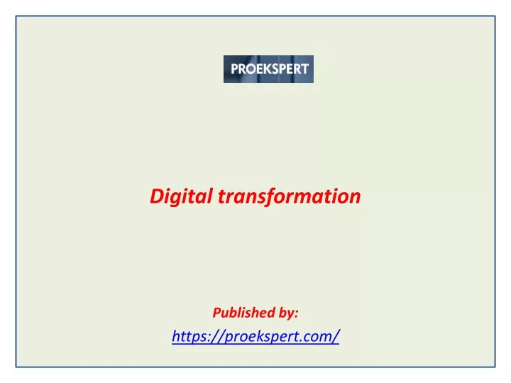 digital transformation published by https proekspert com
