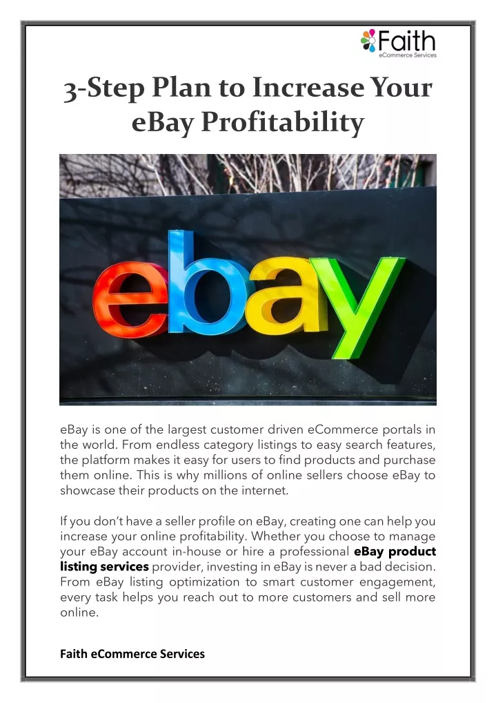 3 step plan to increase your ebay profitability