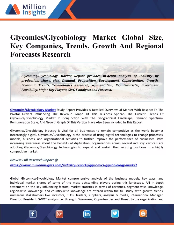 glycomics glycobiology market global size
