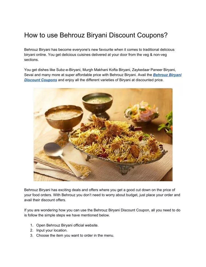 how to use behrouz biryani discount coupons