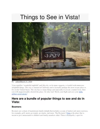 things to see in vista