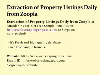 extraction of property listings daily from zoopla