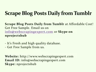 scrape blog posts daily from tumblr