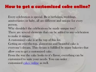 How to get a customized cake online?