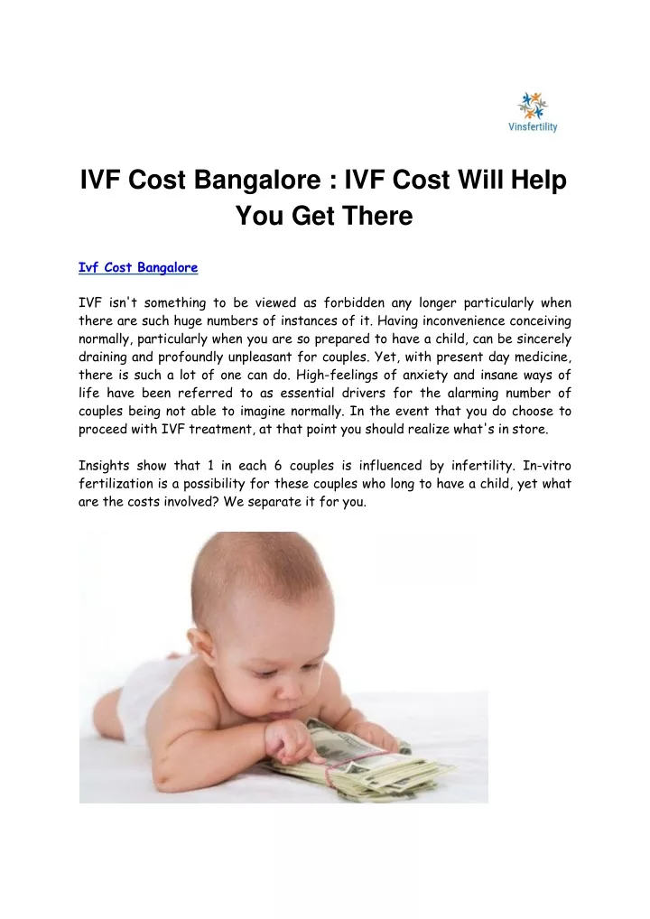 ivf cost bangalore ivf cost will help you get there