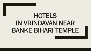 hotels in vrindavan near banke bihari temple