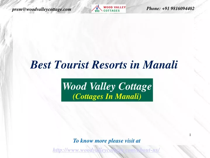 best tourist resorts in manali