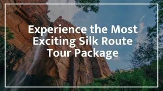 Experience the Most Exciting Silk Route Tour Package