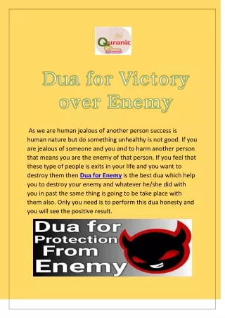 Dua For Victory Over Enemy