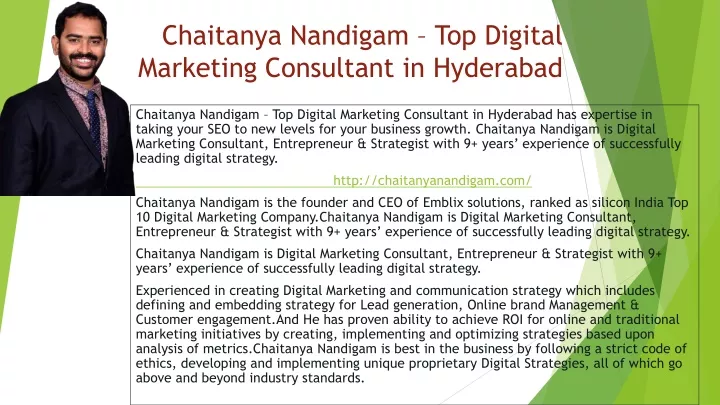 chaitanya nandigam top digital marketing consultant in hyderabad