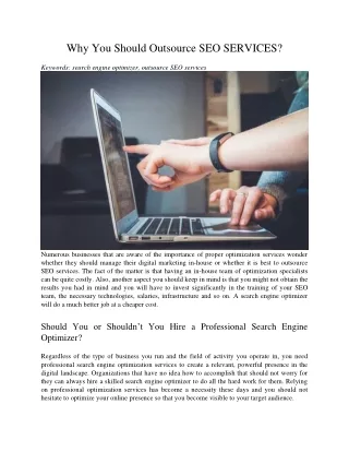 why you should outsource seo services