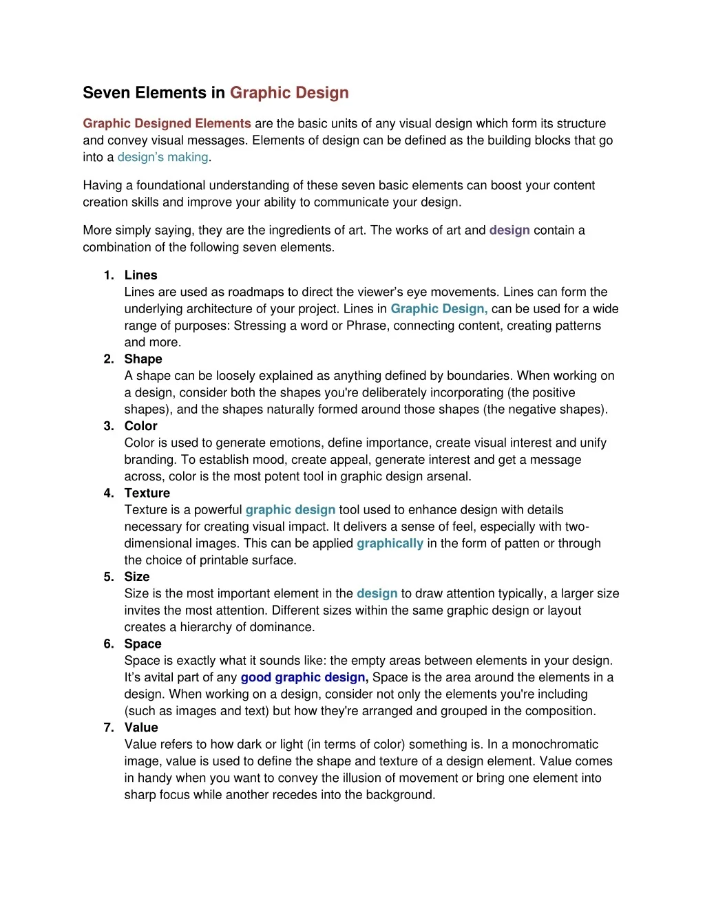 PPT - Seven Elements in Graphic Design PowerPoint Presentation, free ...
