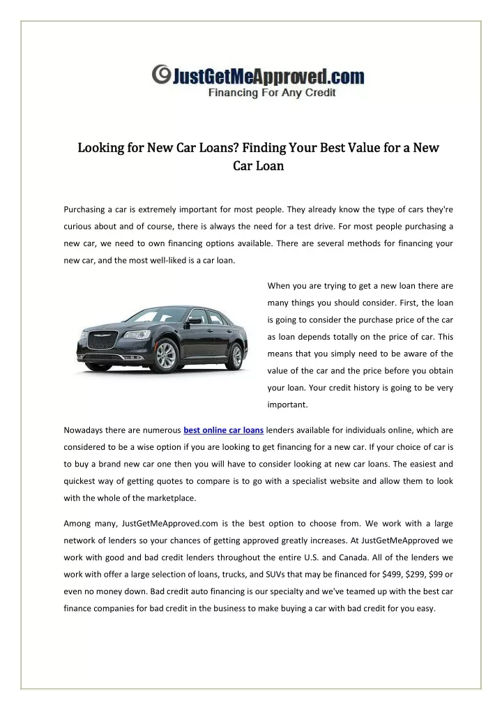 looking for new car loans looking