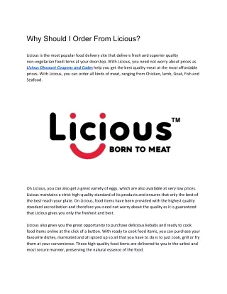 why should i order from licious