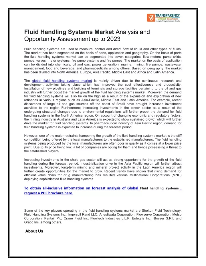 fluid handling systems market analysis