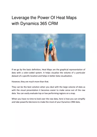leverage the power of heat maps with dynamics 365 crm