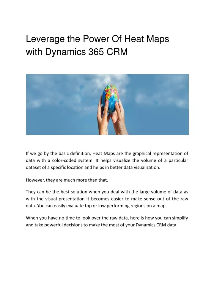 leverage the power of heat maps with dynamics 365 crm
