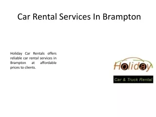 Car Rental Services Brampton
