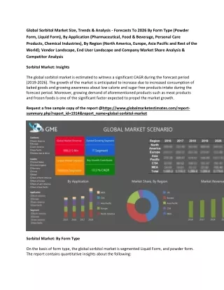 global sorbitol market size trends analysis