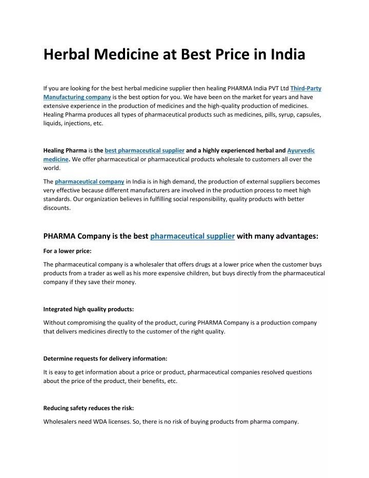 herbal medicine at best price in india