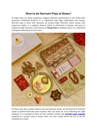 how to do navratri puja at home