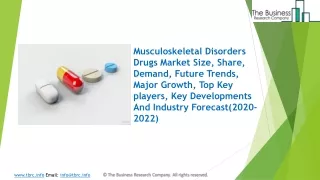 2020 Musculoskeletal Disorders Drugs Market Industry Outlook, Growth And Trends