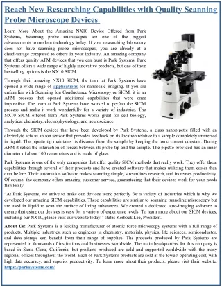 Reach New Researching Capabilities with Quality Scanning Probe Microscope Devices