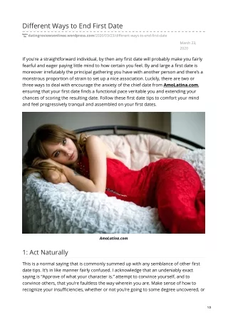 different ways to end first date