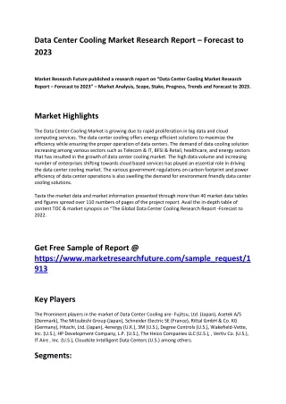 data center cooling market research report