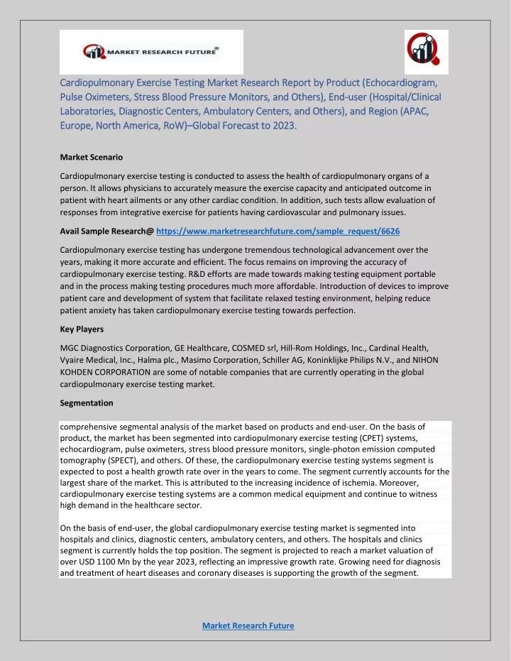 cardiopulmonary exercise testing market research