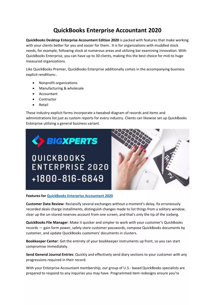 quickbooks enterprise accountant 2020