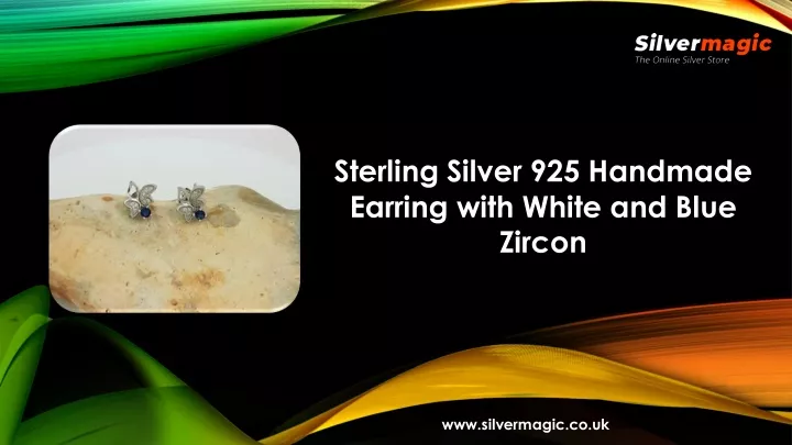 sterling silver 925 handmade earring with white