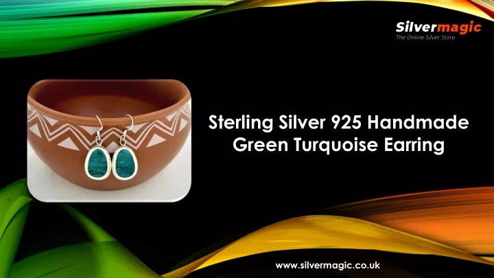 sterling silver 925 handmade green turquoise