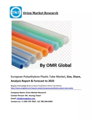 European Polyethylene Plastic Tube Market Size, Industry Trends, Share and Forecast 2019-2025