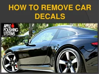 HOW TO REMOVE CAR DECALS