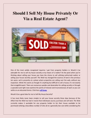 sell property for cash