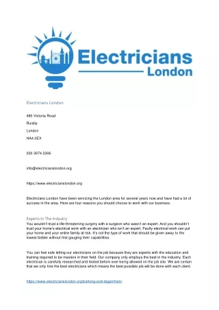 Electricians London