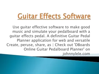 Guitar Effects Online - Johnny Lele