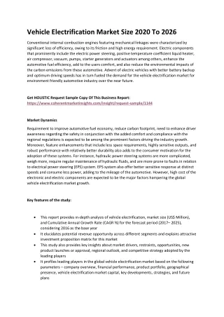 vehicle electrification market size 2020 to 2026