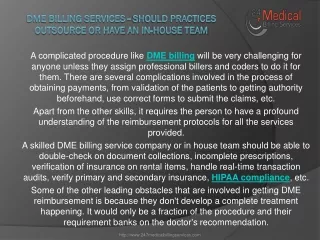 dme billing services should practices outsource or have an in house team