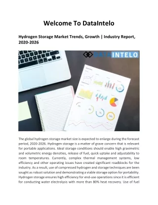 Hydrogen Storage Market Trends, Growth | Industry Report, 2020-2026