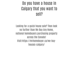 Sell my house fast Calgary